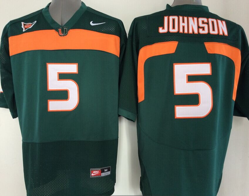 Men Miami Hurricanes #5 Johnson Green 2025 NCAA Jersey->more ncaa teams->NCAA Jersey